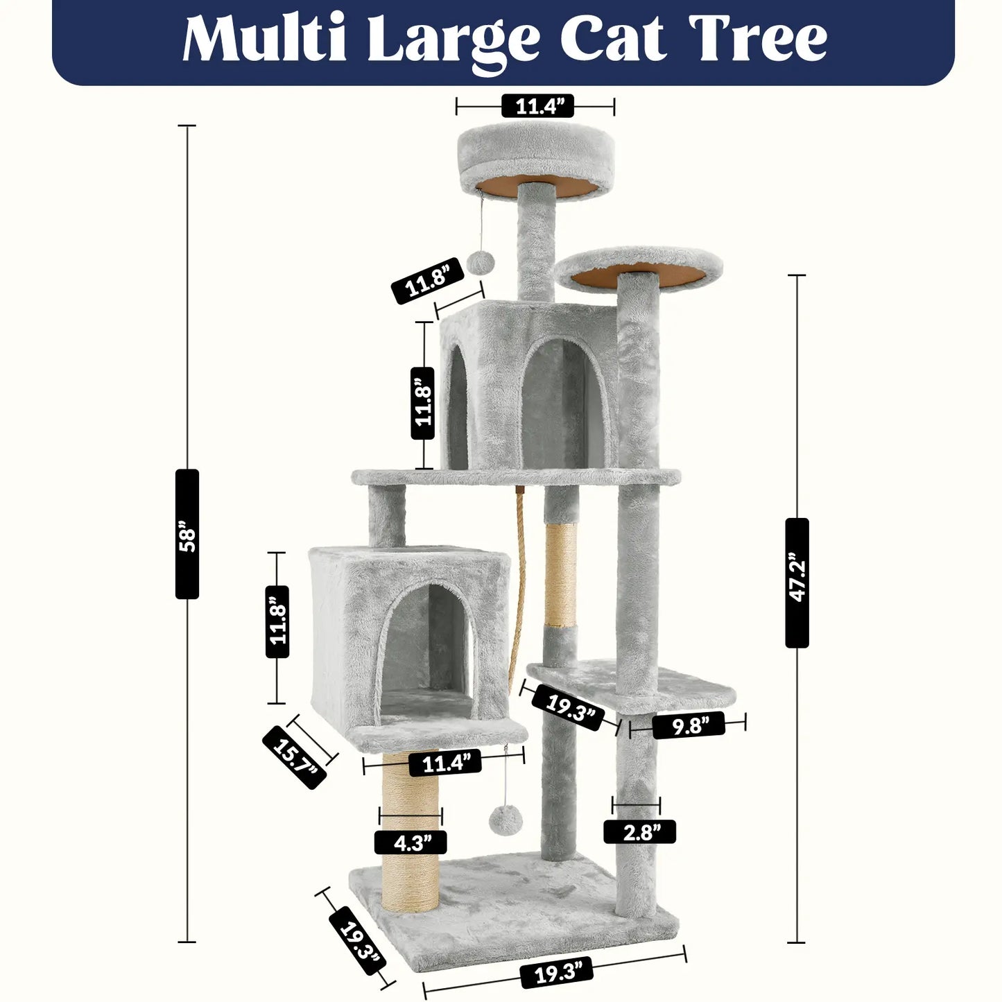Elegant Cat Tree Tower with Green Leaves - Cozy Plush Condo & Scratching Posts - Purr-fect Indoor Furniture for Your Feline Friend