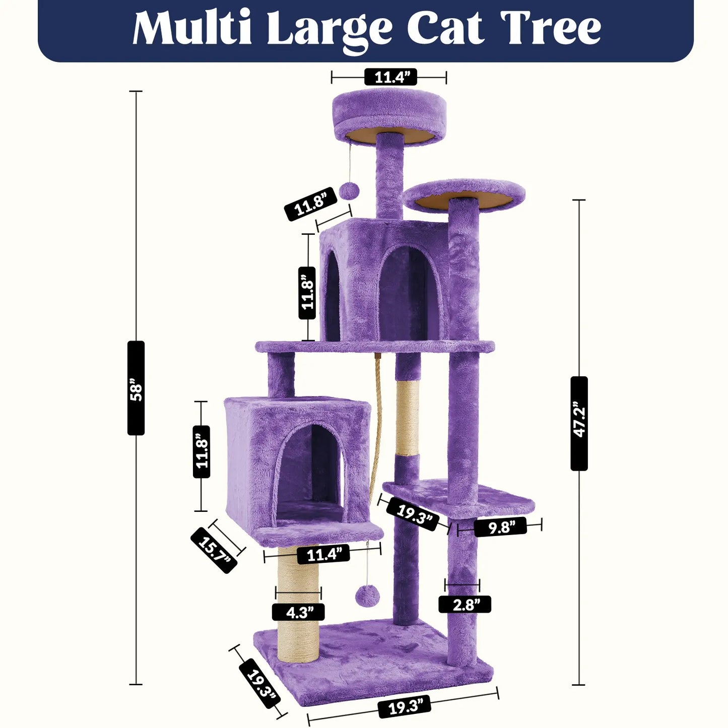 Elegant Cat Tree Tower with Green Leaves - Cozy Plush Condo & Scratching Posts - Purr-fect Indoor Furniture for Your Feline Friend