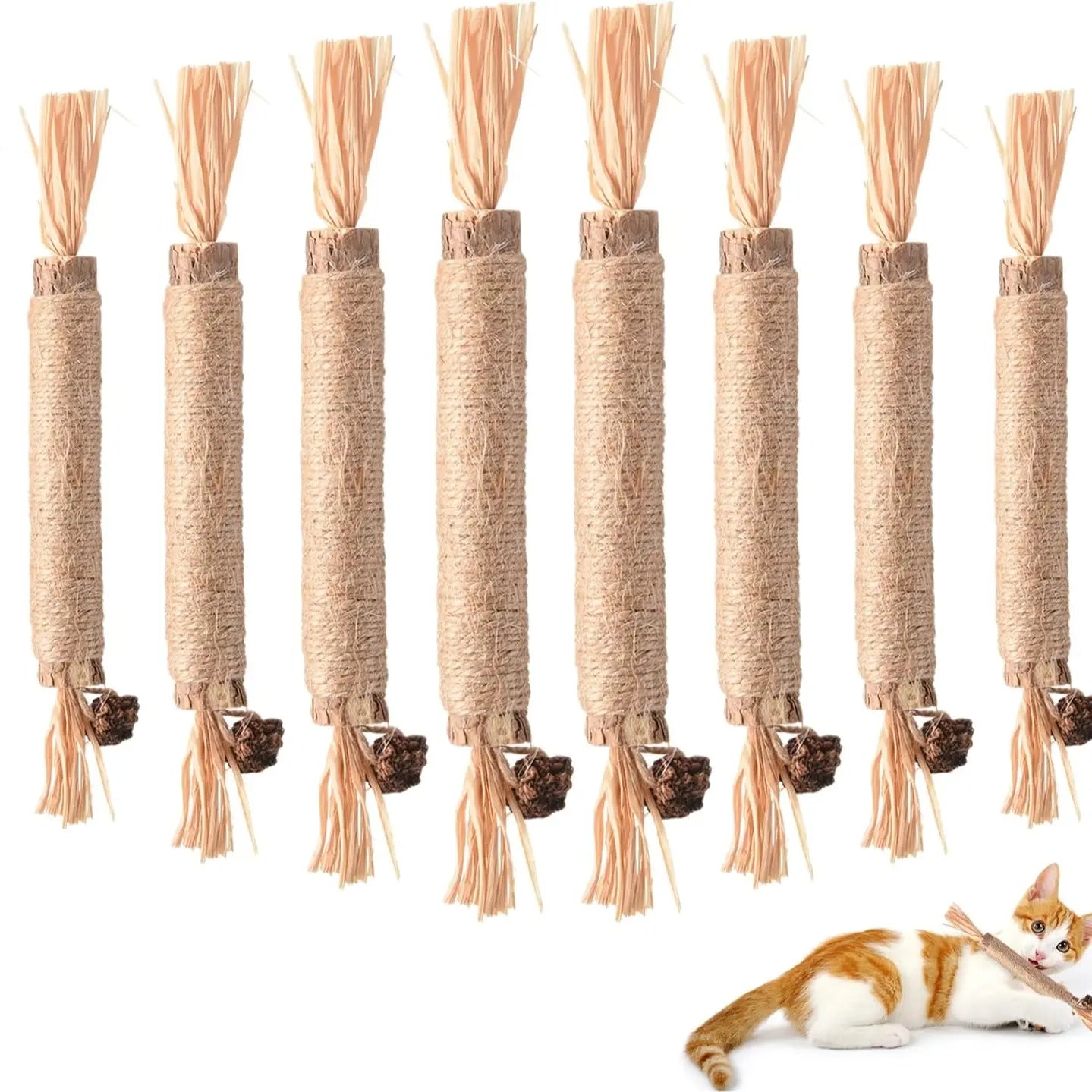 Premium Natural Silvervine Chew Sticks for Cats - Edible Teeth Cleaning Toys and Catnip Alternative