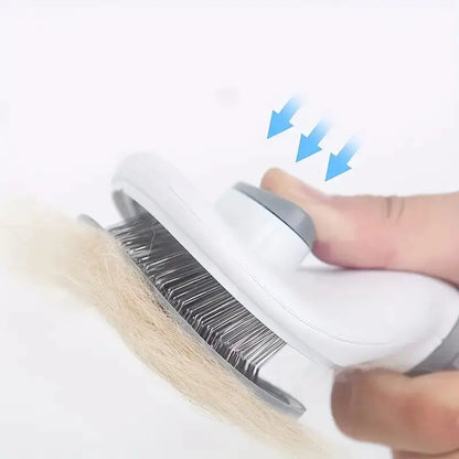 Effortless Pet Hair Removal Comb - Self-Cleaning Slicker Brush for Dogs & Cats, Trending on TikTok