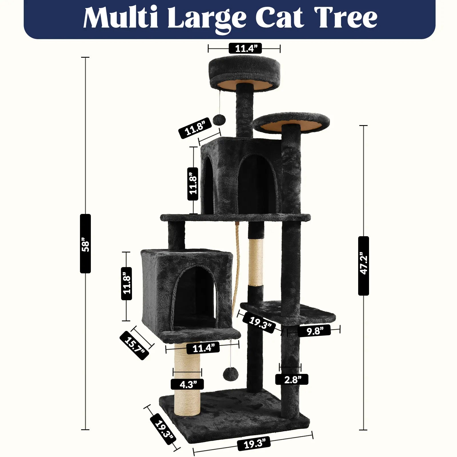 Elegant Cat Tree Tower with Green Leaves - Cozy Plush Condo & Scratching Posts - Purr-fect Indoor Furniture for Your Feline Friend