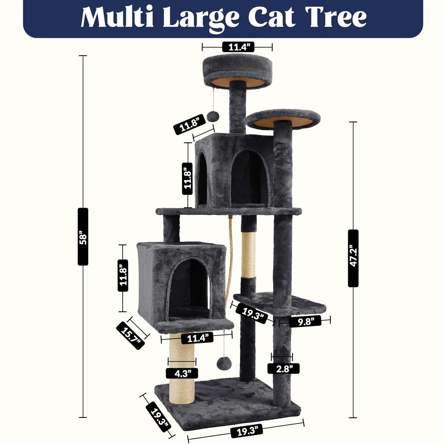 Elegant Cat Tree Tower with Green Leaves - Cozy Plush Condo & Scratching Posts - Purr-fect Indoor Furniture for Your Feline Friend