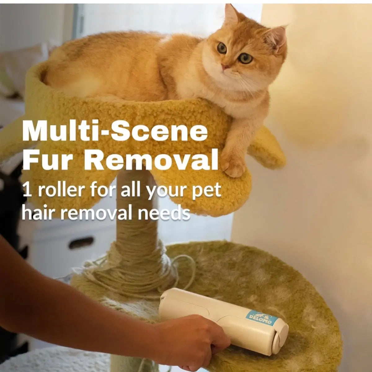 Ultimate Pet Hair Remover - Reusable Lint Roller for Cats & Dogs - Effortlessly Clean Couch, Furniture, Carpet, and Car Seats with Self-Cleaning Base