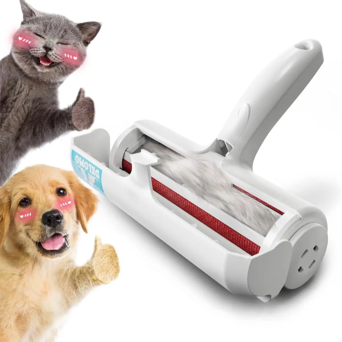 Ultimate Pet Hair Remover - Reusable Lint Roller for Cats & Dogs - Effortlessly Clean Couch, Furniture, Carpet, and Car Seats with Self-Cleaning Base