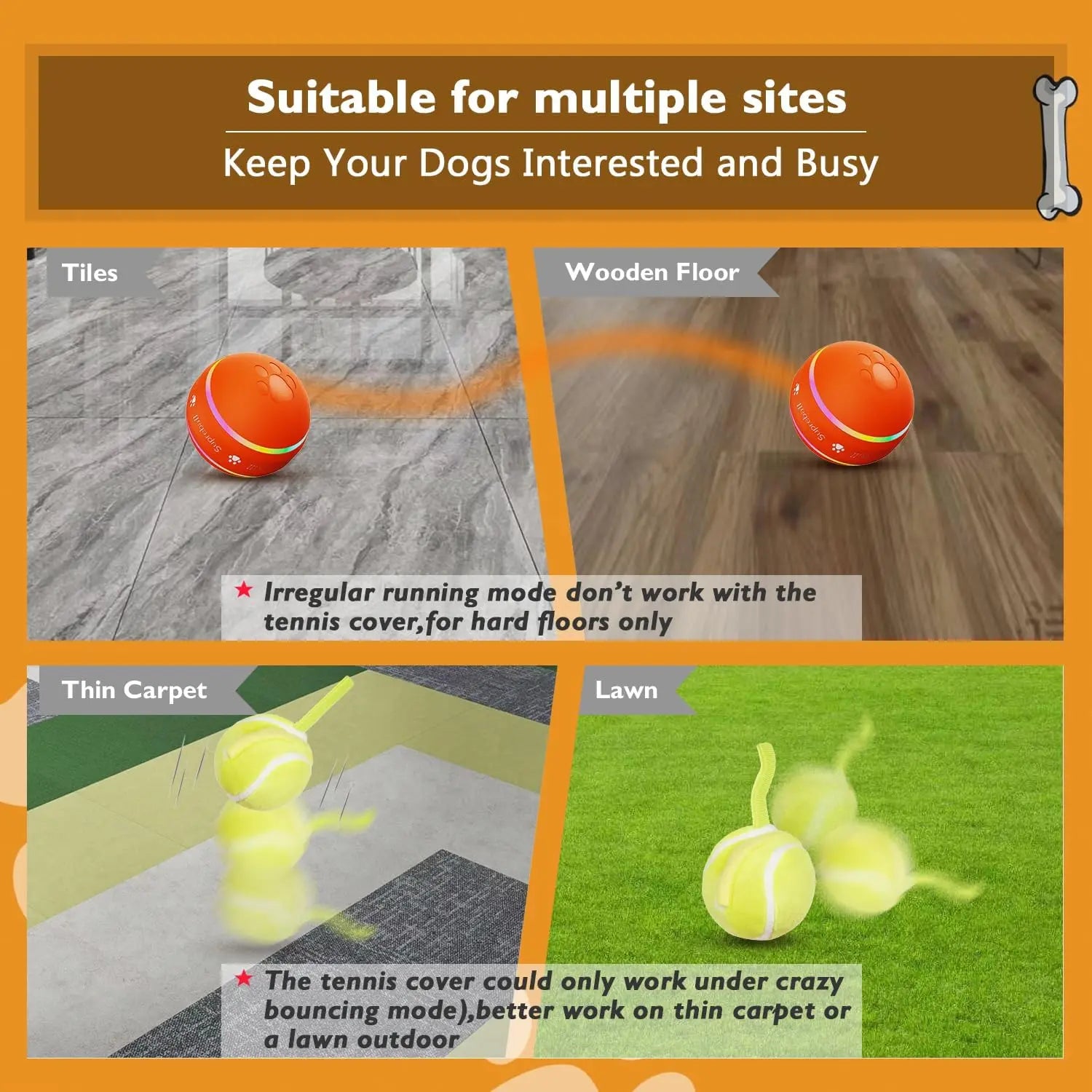 Interactive Motion-Activated Dog Ball - Durable, Rechargeable Rolling Toy for All Dog Sizes!
