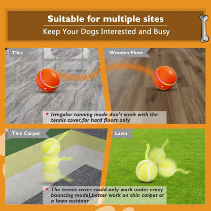 Interactive Motion-Activated Dog Ball - Durable, Rechargeable Rolling Toy for All Dog Sizes!