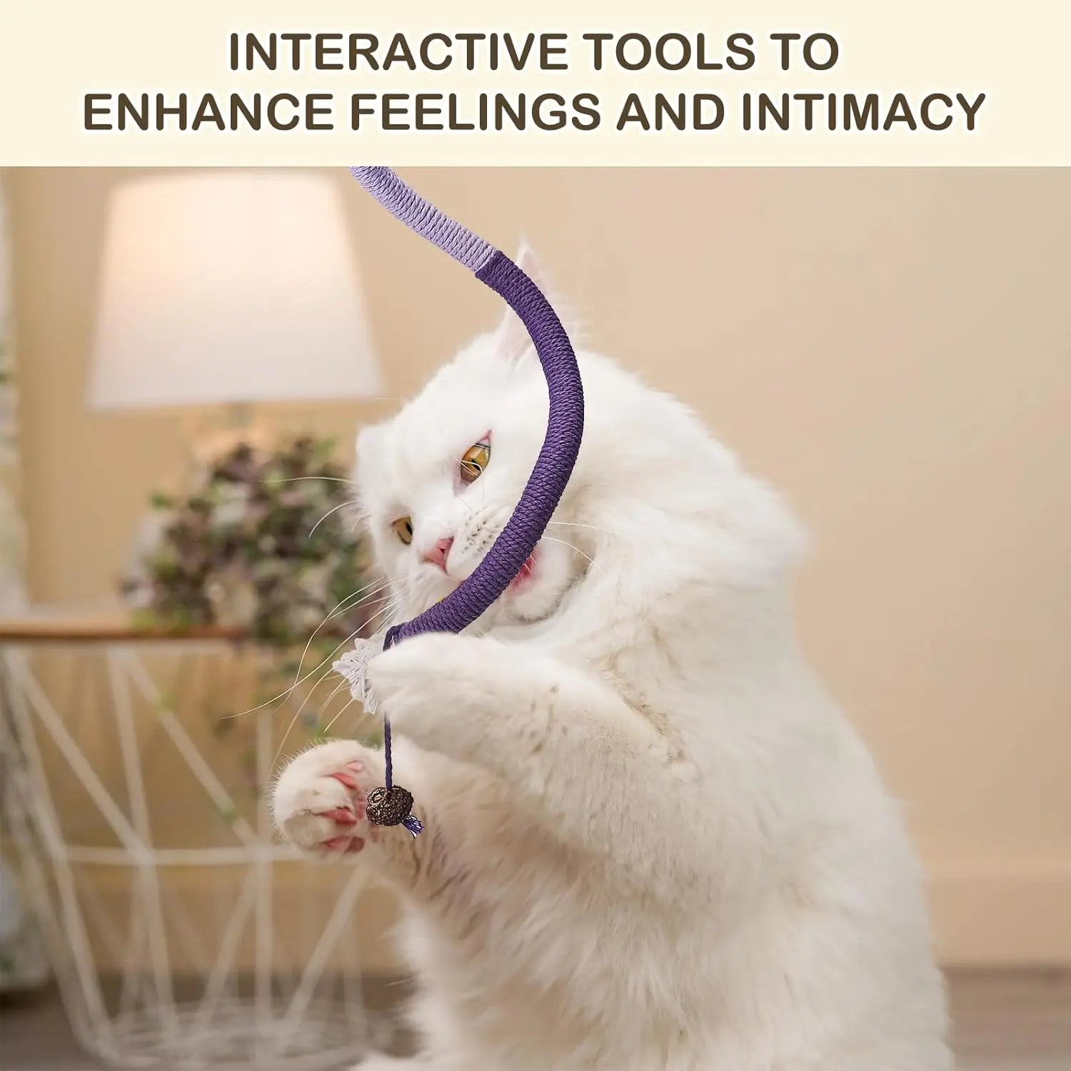Interactive Catnip Chew Ropes for Indoor Cats - Set of 3, 27.9 Inches, Dental Care Toys for Kittens