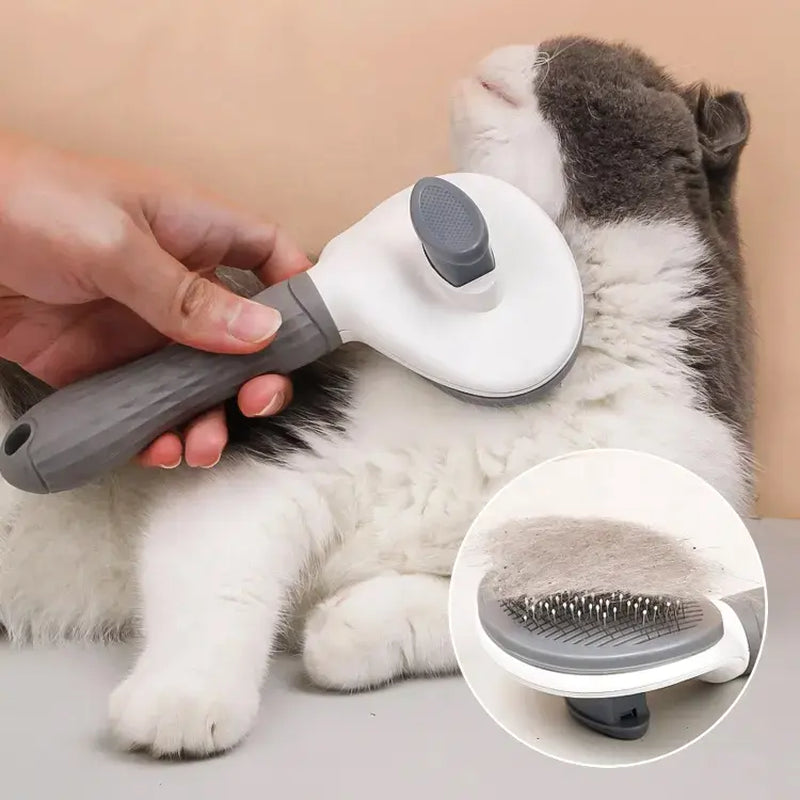 Effortless Pet Hair Removal Comb - Self-Cleaning Slicker Brush for Dogs & Cats, Trending on TikTok