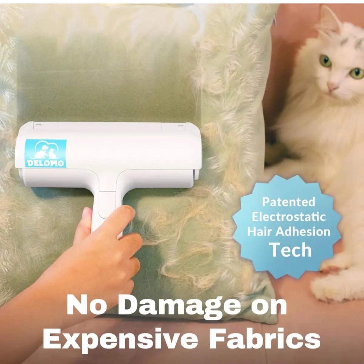 Ultimate Pet Hair Remover - Reusable Lint Roller for Cats & Dogs - Effortlessly Clean Couch, Furniture, Carpet, and Car Seats with Self-Cleaning Base