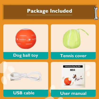 Interactive Motion-Activated Dog Ball - Durable, Rechargeable Rolling Toy for All Dog Sizes!
