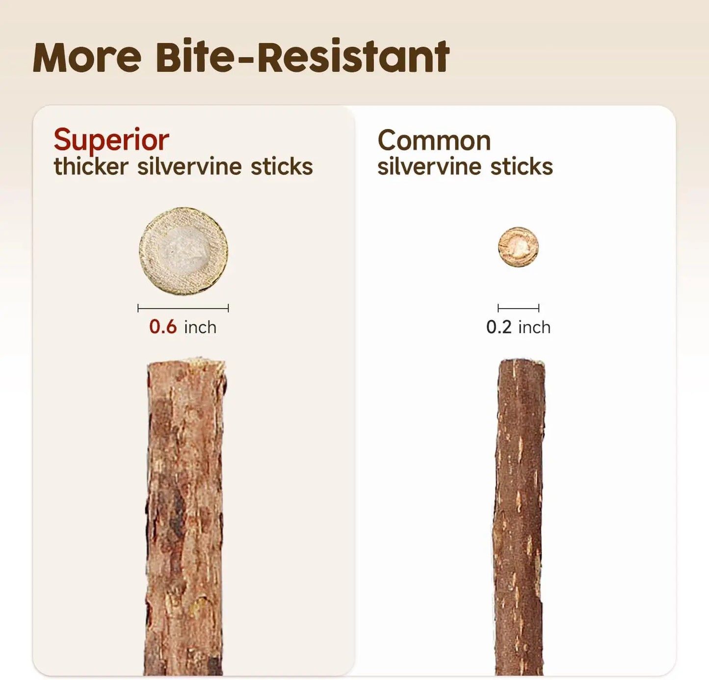 Premium Natural Silvervine Chew Sticks for Cats - Edible Teeth Cleaning Toys and Catnip Alternative