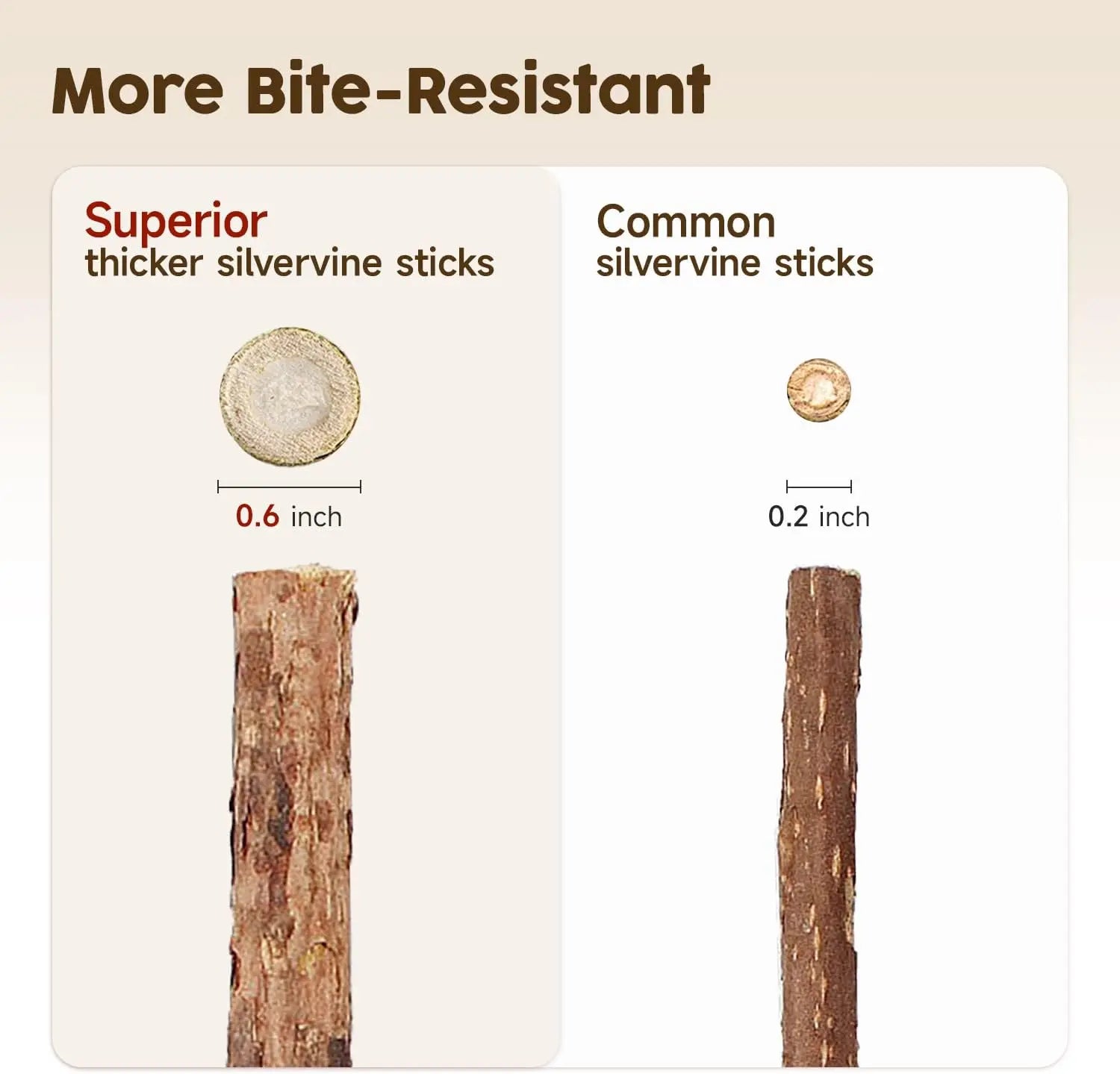Premium Natural Silvervine Chew Sticks for Cats - Edible Teeth Cleaning Toys and Catnip Alternative