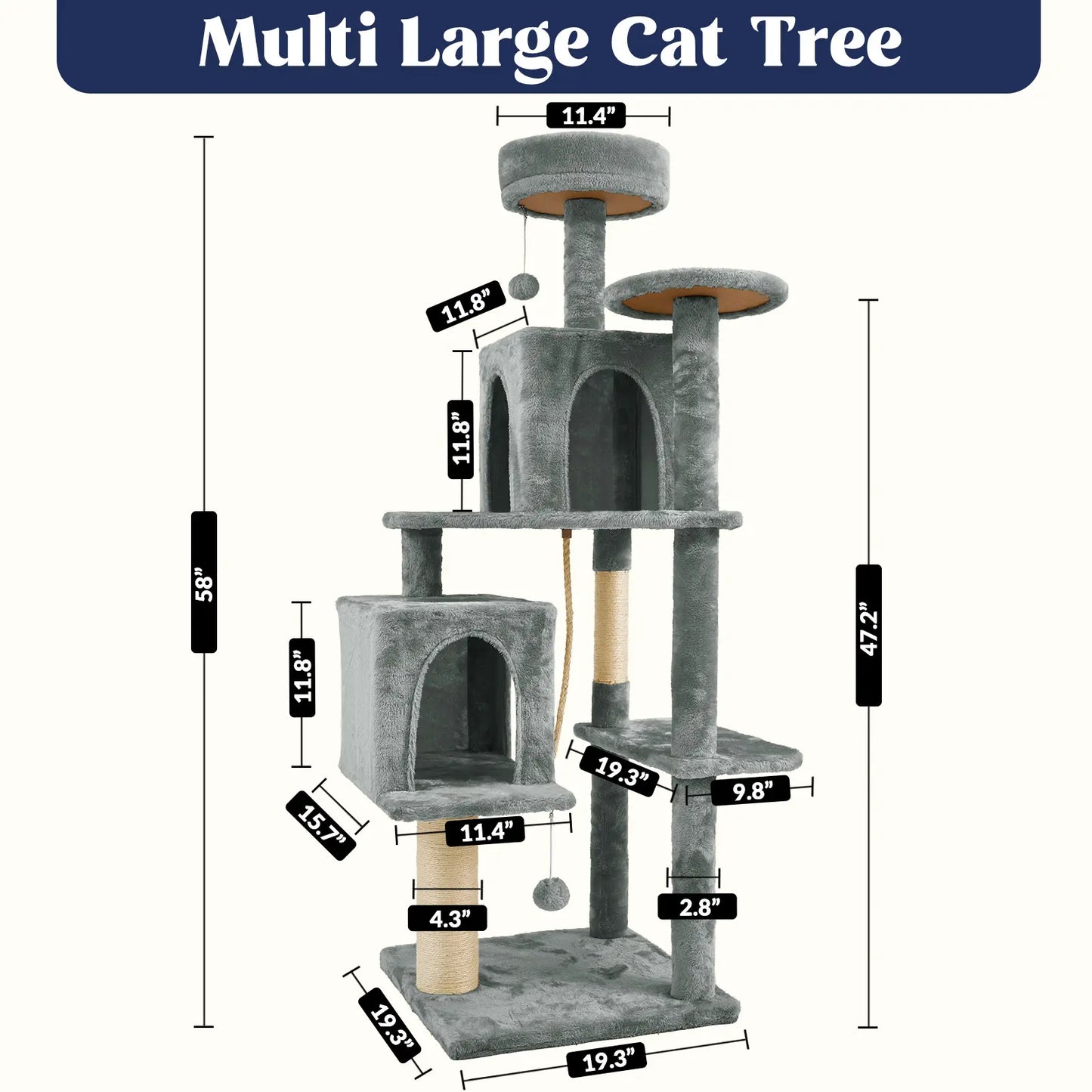 Elegant Cat Tree Tower with Green Leaves - Cozy Plush Condo & Scratching Posts - Purr-fect Indoor Furniture for Your Feline Friend