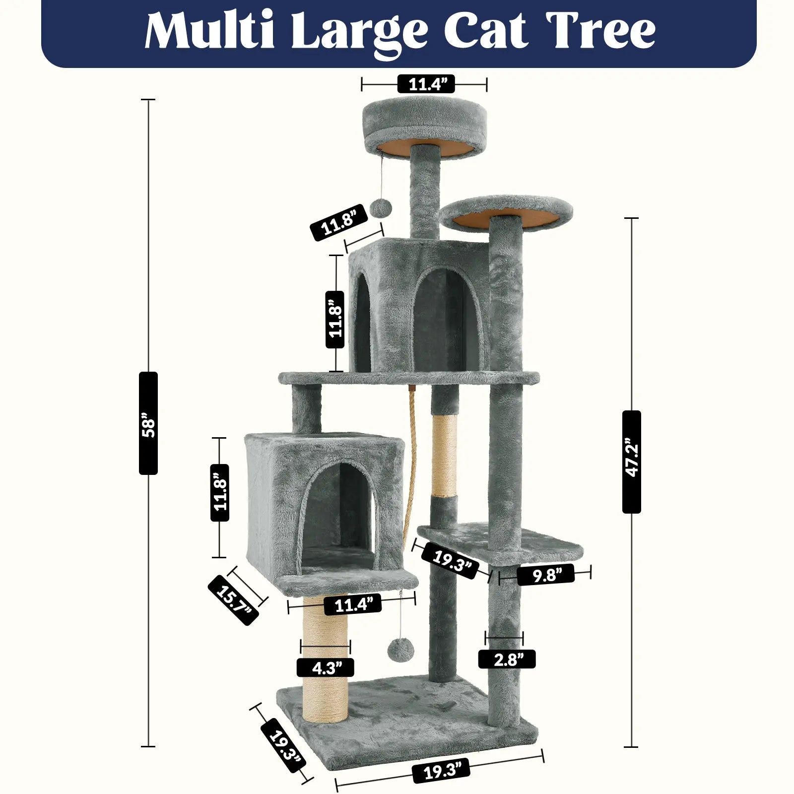 Elegant Cat Tree Tower with Green Leaves - Cozy Plush Condo & Scratching Posts - Purr-fect Indoor Furniture for Your Feline Friend